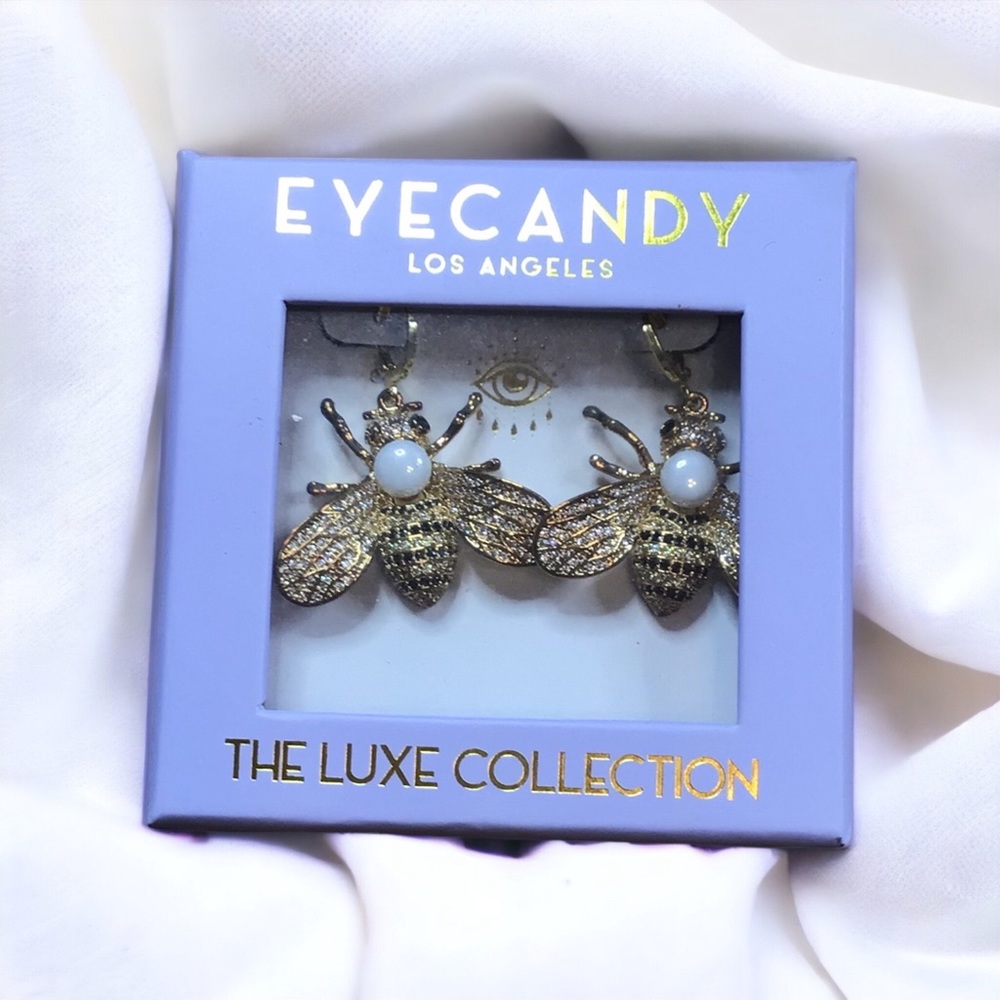 Eyecandy Los Angeles Bumblebee CZ Earrings